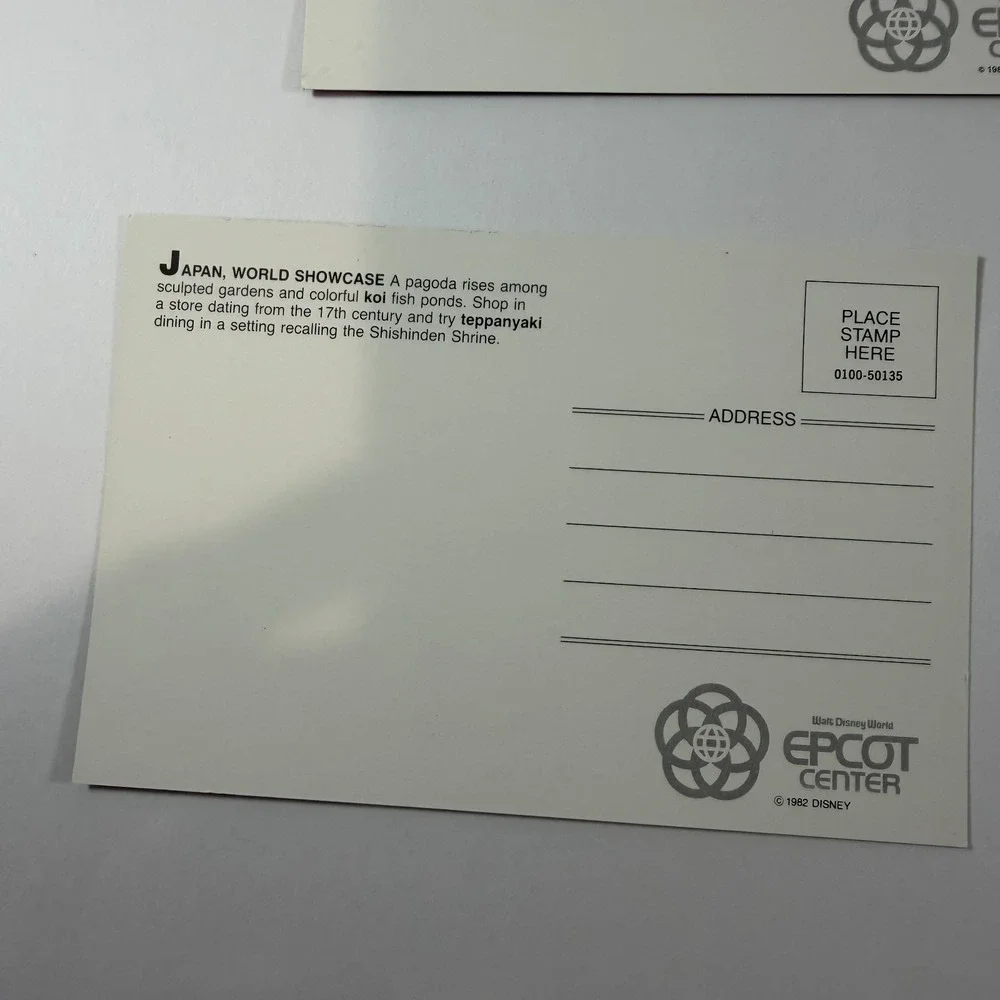 Epcot Center 1982 Lot of  6‎ Postcards Disney World Chrome The Land Pavilion